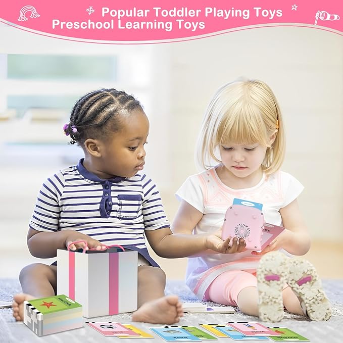 Toddler Toys Gifts for 1 2 3 4 5 Year Old Girls, Talking Flash Cards with 224 Sight Words, Autism Sensory Toys for Autistic Children, Learning Educational Toys, Montessori Toys, Birthday Gift Idea