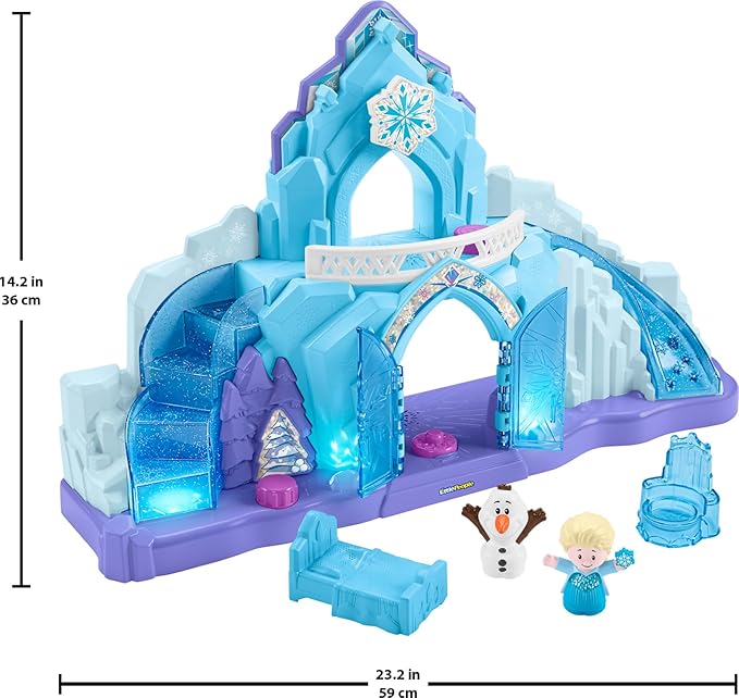 Fisher-Price Little People Toddler Toy Disney Frozen Elsa’s Ice Palace Musical Playset with Figures for Pretend Play Kids Ages 18+ Months