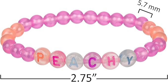 Expressions 16pc Tear & Share Bracelets w/ GLOW IN THE DARK Beads - Novelty Message Bracelets To Share With Friends, Colorful Letter Beaded Bracelets, Shareable Party Favor Jewelry For Kids And Teens