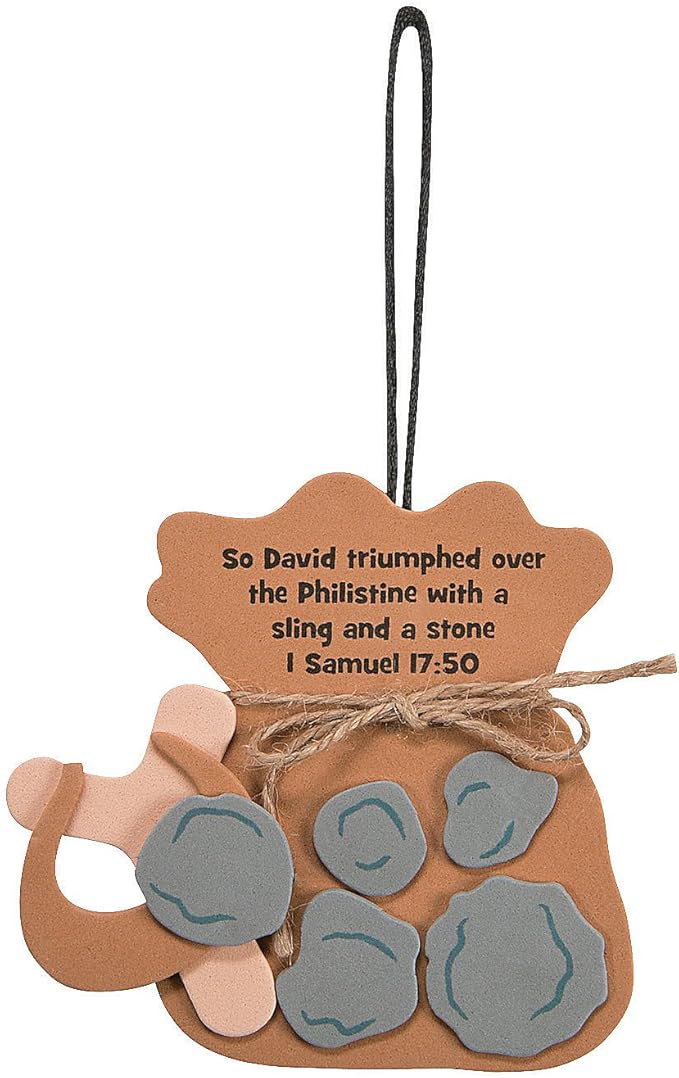 Fun Express David & Goliath Ornament Craft Kit - Makes 12 - Sunday School Crafts for Kids