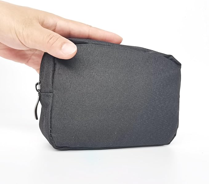 HSYAMY Small Makeup Bag For Purse, 2 Pack Travel Zippered Pouch, Portable Versatile Mini Organizer Toiletry Cosmetic Bag Nylon Electronics Accessories Storage Pouch For Women Men (Black)