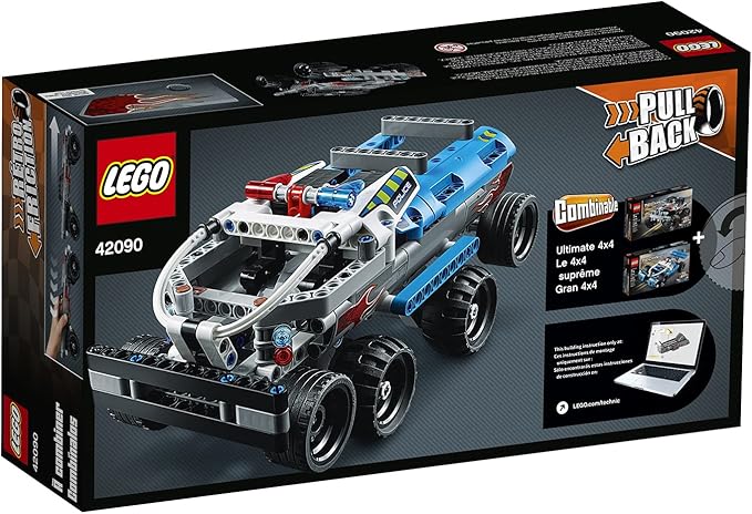 Technic Getaway Toy Truck, Pull-Back Motor, Monsters Truck Model, Vehicle Toys for Kids