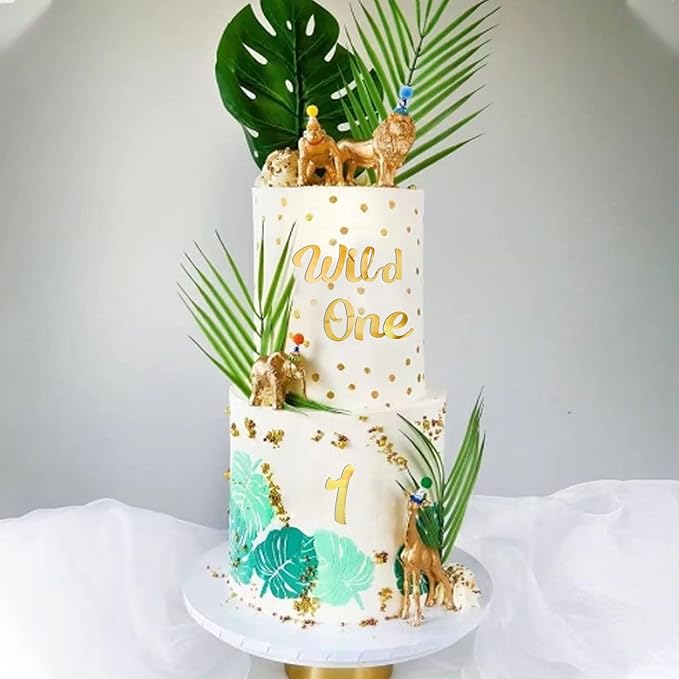 Acrylic Number Cake Topper DIY Cupcake Toppers with 0-9 Numbers Mirrored Gold Picks for Wedding Cake Decorations Happy Birthday Baby Shower Party Supplies (Number)