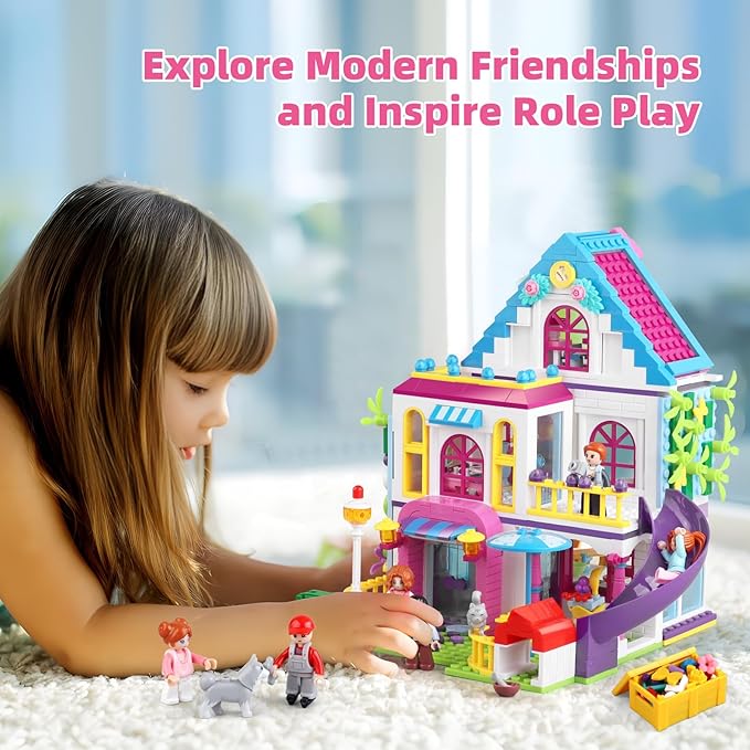House Building Set That Compatible with Lego Friends for Girls Age 8-12 Pretend Play Set for Girls Age 6-12