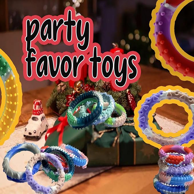 24pcs Random ColorSensory Fidget Toys for Kids Adults , Stretchy Fidget Bracelet &Texture & Calming Autism Sensory Toys for Special Needs Autistic Children &Calm Down Toy for Toddler Girls Boys