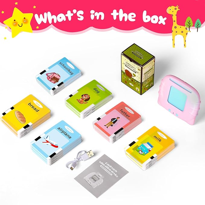 Toddler Toys for 2 3 4 5 Year Old Girls, Learning Flash Card Toys for 1+ Year Olds, Autism Speech Therapy Sensory Toys with Pictures and Colors, Birthday Gifts for Girls Age 1-6