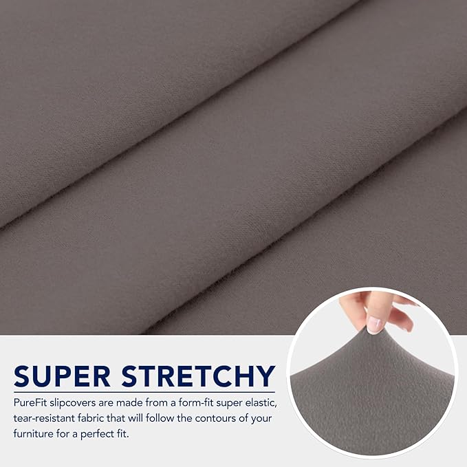 PureFit 100% Dual Waterproof Couch Cover Slipcovers for Couches and Sofas - Stretch Non Slip Fleece Sofa Covers Washable, Leakproof Furniture Protector for Kids, Pets, Dog (Loveseat, Taupe)