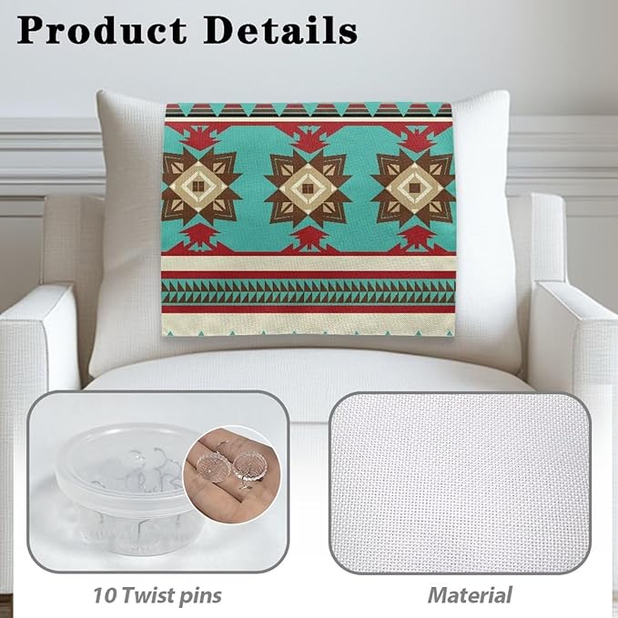 Navajo Aztec Sofa Headrest Covers Fabric Recliner Covers Pet Scratch Resistant Couch Headrest Covers Furniture Protector for Living Room 1 Pcs