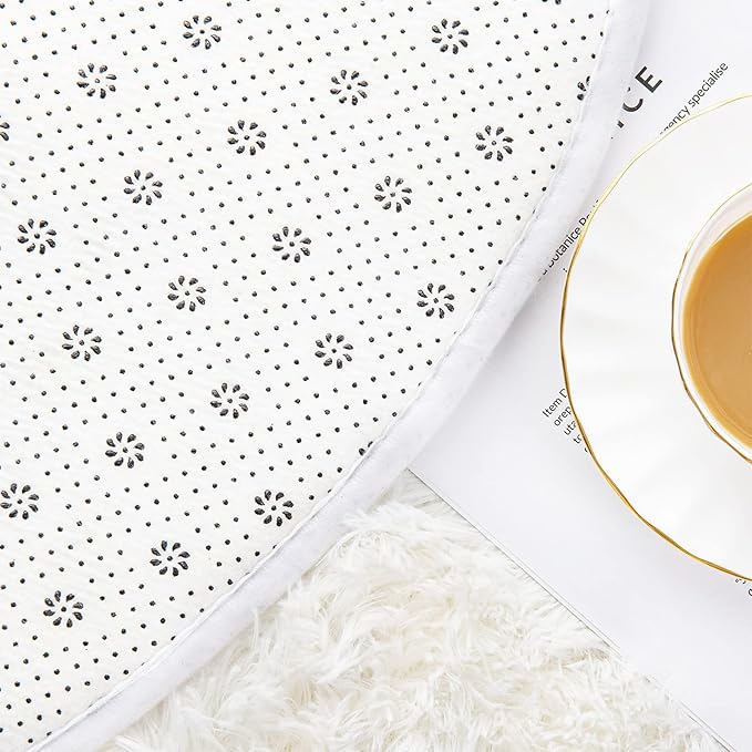 Noahas Fluffy Cream White Rugs for Bedroom Living Room,2.6'X5.3' Oval Throw Rug for Kids Room,Shag Hallway Runner Rug,Small Soft Shaggy Bedside Non-Slip Plush Nursery Dorm Carpet Home Decor