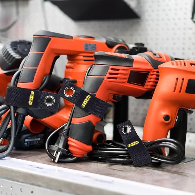 COLSEN Storage Strap – 15 inch large Heavy Duty Garage Organization Cable Keeper Wire Holder Outdoor rope strap Hose Hanger for extension cords RV Organizers Garden Anchor Marine Workshop (6Pack)