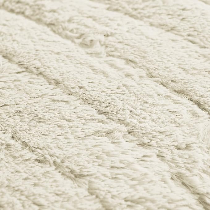 RBSC Home Plush Recliner Slipcover Chair Covers Artificial Wool Lazy Boy Cover Quilted Cover for Recliner Chairs and Furniture (Ivory, 30")