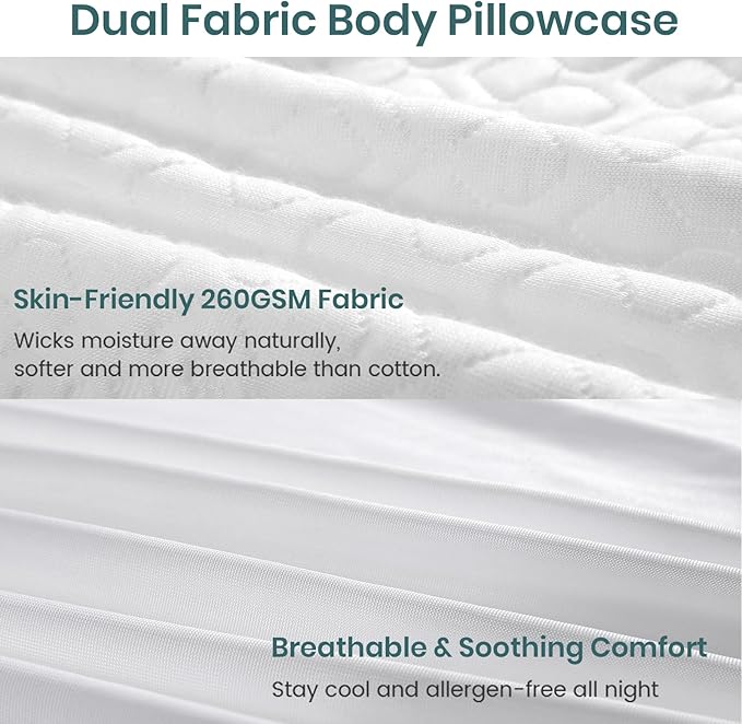 Extra Long Body Pillow Memory Foam 180x50cm – Firm King Size Body Pillows for Adults – with Cooling Cover 20 x 70 inches