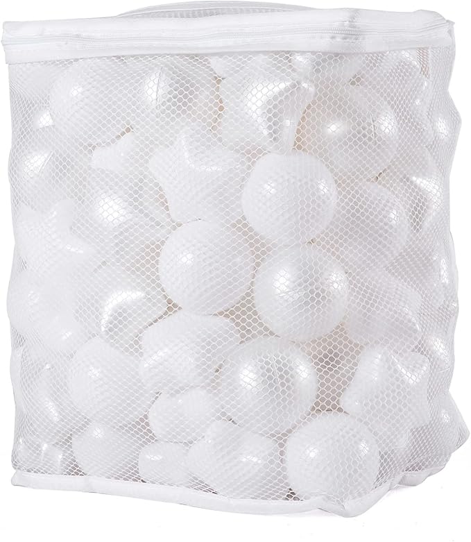 GOGOSO White Ball Pit Balls with Star Balls - Crushproof Plastic Balls for Babies Toddlers Kids Children for 1 2 3 4 5 Years Old,Friendship Bracelet,2.15inches 100pcs