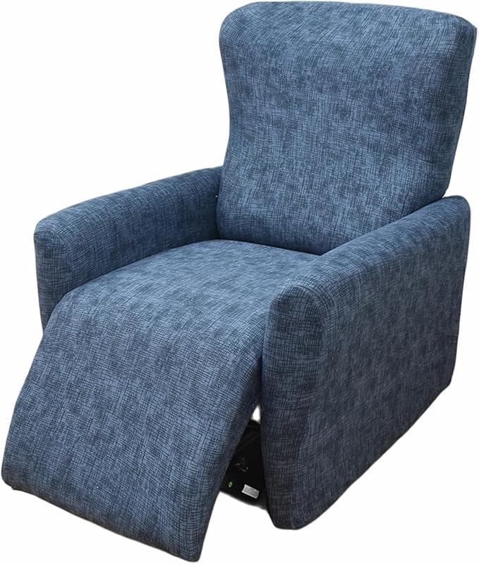 NILUOH Stretch Recliner Cover 4 Pieces Printed Lazy Boy Chair Covers Recliner Sofa Slipcover Anti-Slip Fitted Furniture Protector with Elastic Bottom, 16