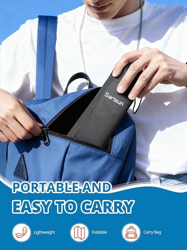 SARISUN 2-Pack Airplane Foot Hammock for Travel, No Collapse Plane Foot Hammock with Wide Hardboard Support, Portable Foot Sling for Under Desk with Adjustable Strap, Carry Bags for Women & Men