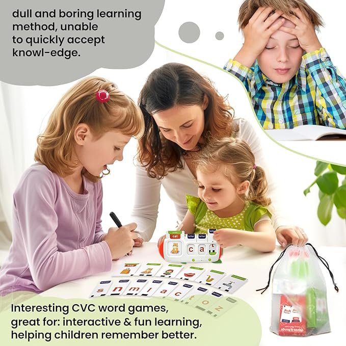 Talking Flash Cards for Toddlers 2 3 4 5 6 7 8,Sight Words Sensory Montessori Learning Toys with Autism,CVC Word Spelling & Talking ABC Flash Card for Kids,for Preschool Boys Girls