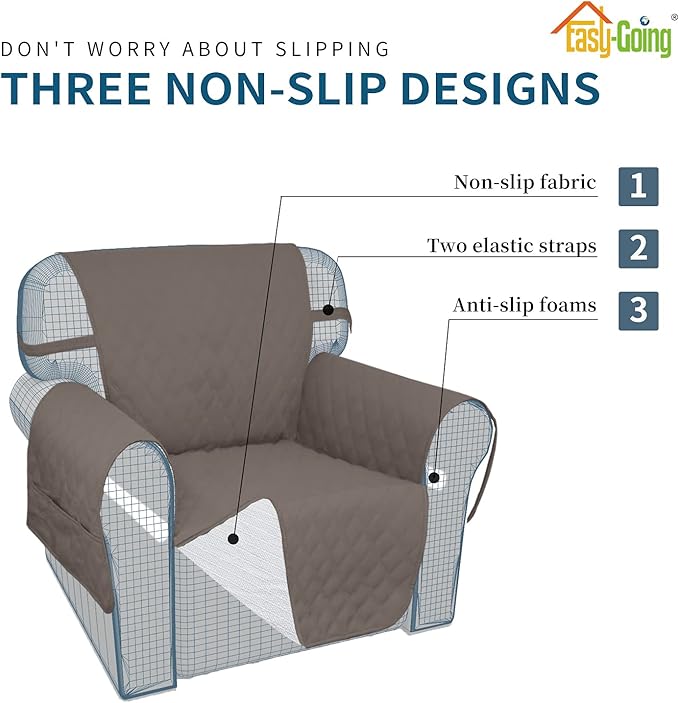 Easy-Going Sofa Slipcover Oversized Sofa Cover Waterproof Couch Cover Furniture Protector Cover Pets Covers Washable Non-Slip Fabric Pets Kids Children Dog Cat (Oversized Sofa, Taupe)
