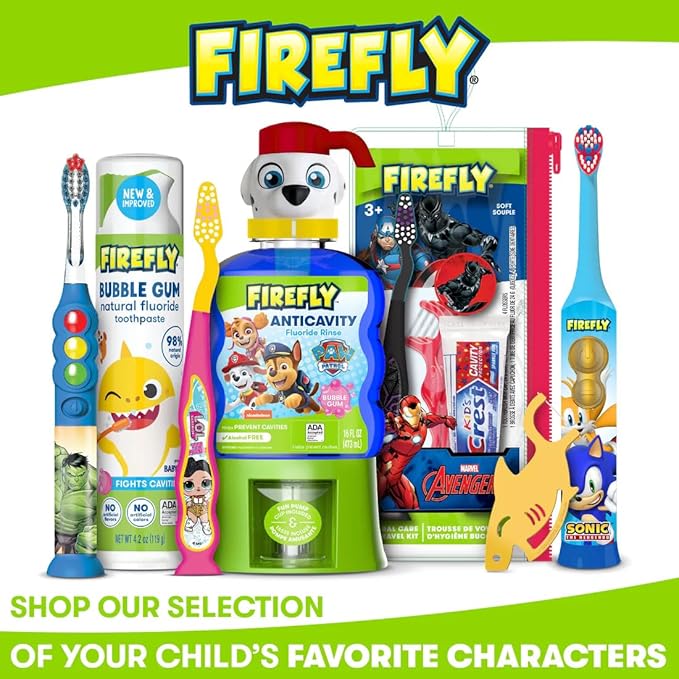 FIREFLY Clean N' Protect, Sonic The Hedgehog Toothbrush with 3D hygienic Cover, Premium Soft Bristles, Anti-Slip Grip Handle, Battery Included, Ages 3+, 3 Piece Set (Pack of 1)
