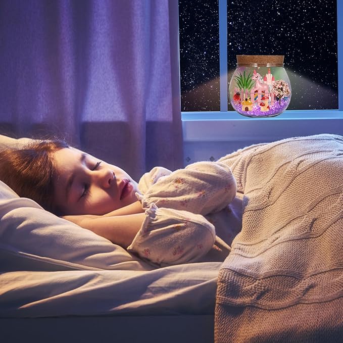 Atonofun Unicorn Terrarium Crafts Kit for Kids, LED Night Light Birthday Gift for Girls, Unicorn Toys for Girls, DIY Arts and Crafts Kit for Kids Girls Presents Ages 4 5 6 7 8-12 Year Old