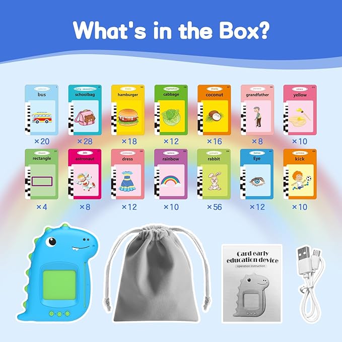 Talking Flash Cards, Flash Cards for Kids-Vehicles, Food, Colors, Animals, Toddler/Head Start Teaching Aids for Preschool, Toys for 2 3 4 5 Year Old Boys and Girls