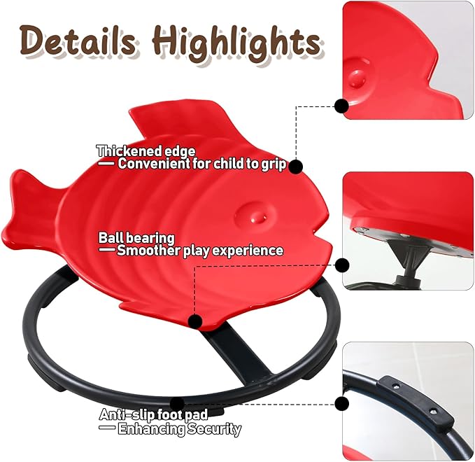 Autism Kids Swivel Chair Sensory Toy Chair for Kids Spinning Chair Kids Toys & Games Balance Physical Therapy Equipment, Kids Indoor Outdoor Play Equipment for Kids 3+