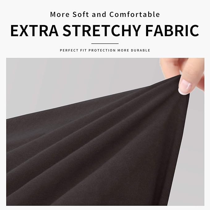 Easy-Going 100% Dual Waterproof Stretch Soft Couch Cover for Dogs, Sofa Slipcover for 3 Separate Cushion Couch Leakproof Furniture Protector for Kids, Pets Chocolate