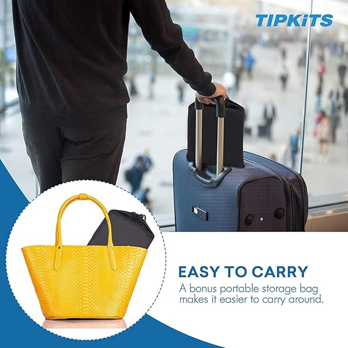 TIPKITS Airplane Foot Hammock Made with Premium Memory Foam, Portable Foot Rest with Comfortable No Clashing Base, Foot Sling Travel Essentials to Reduce Swelling and Soreness, Gifts for Travelers