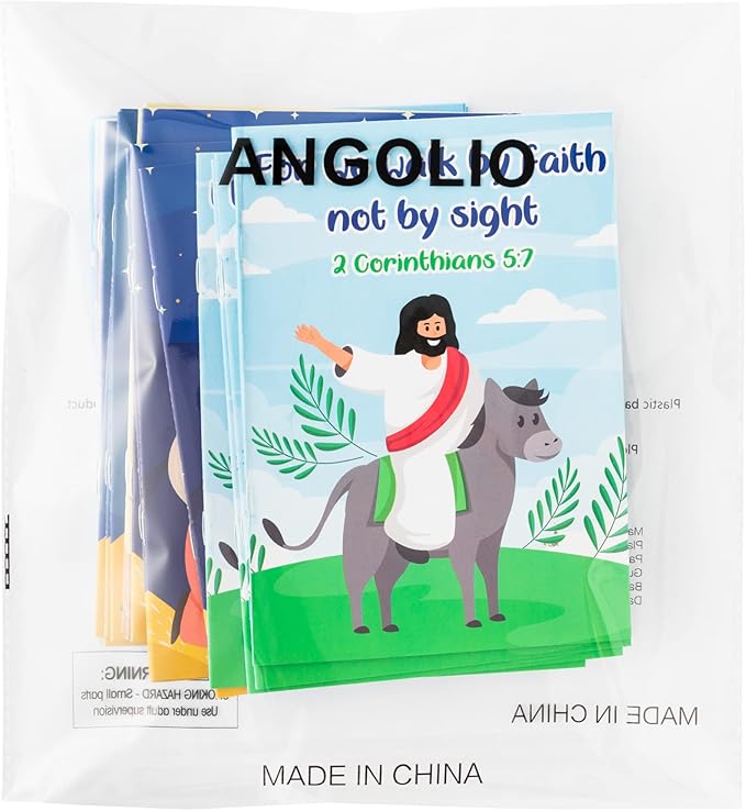 ANGOLIO 24PCS Christian Bible Coloring Book for Kids Easter Holiday Activities Coloring Books Bible Verse Drawing Supplies for Sunday School Classroom Rewards Goodies Bag