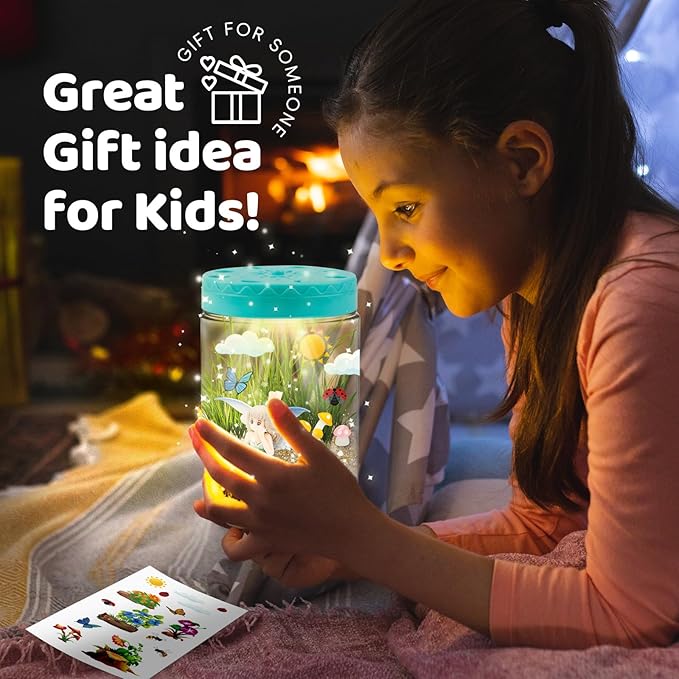 Light Up Terrarium Kit for Kids,Fairy Gardening Kit for Boys and Girls,Creative Educational Gardening Toy,Arts and Crafts Activity Kits,Birthday Gifts for Ages 4 5 6 7 8-12
