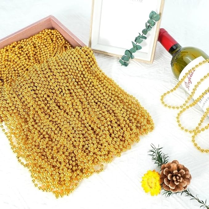 Fun Express Gold Football Bead Necklaces – Stylish Mardi Gras Beads for Sports Events Tailgates Parties & Celebrations – Perfect for Team Spirit Party Favors & Fun Accessories – 12 Pieces