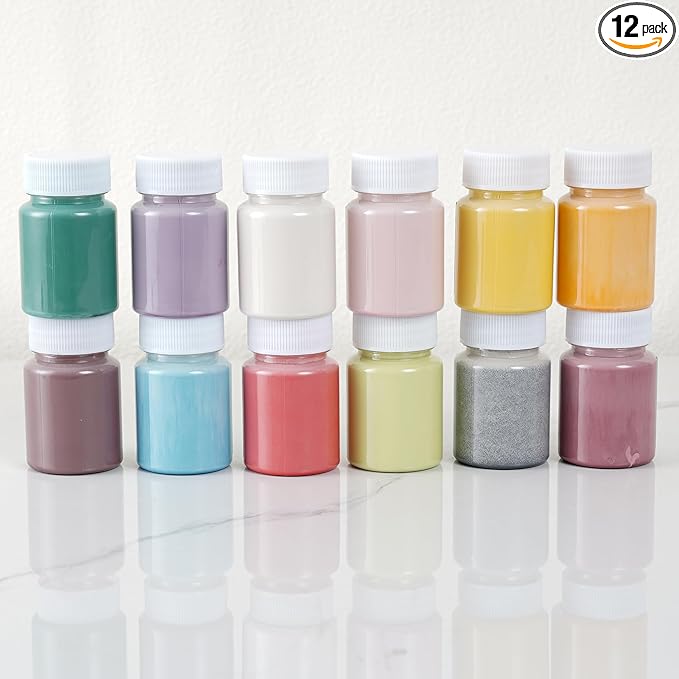 Set of 12 Ceramic Underglaze Paint Colors for Clay, 2 fl oz/60 ml, 12-Color Underglaze Set, Assorted Colors for Ceramic and Pottery Painting, Ideal for Art Projects