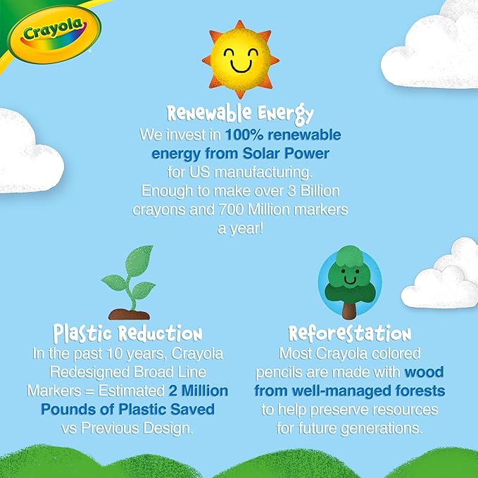 Crayola Broad Line Markers (12ct), Washable Markers for Kids, Arts & Crafts Supplies, Coloring Markers, Gifts for Kids & Toddlers, 3+