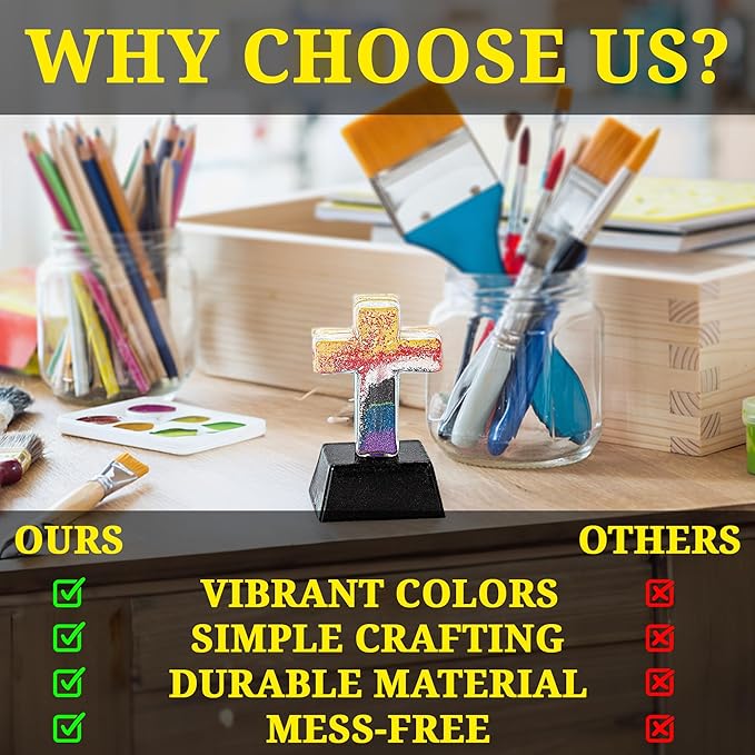 Colors of Faith Sand Art Craft Kit - Crafts for Kids and Fun Home Activities - Makes 12