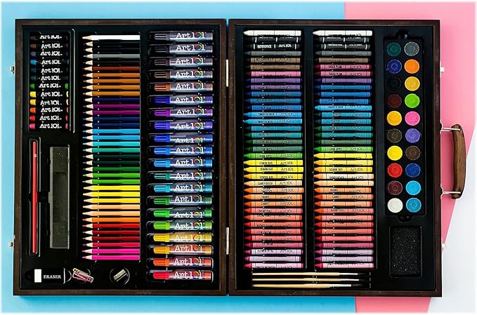 Art 101 USA Art 101 173-Piece Wood Art Set,Mulit Colored,173 Piece Set,53173MB