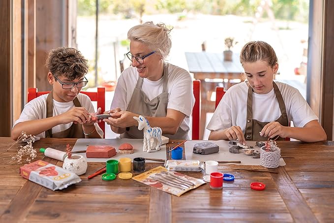 Jovi - Air Dry Modeling Clay, Set of 3 Units, 1.1lb Each, Total of 3.3lb, No Oven Needed, Gray Color, Pottery Clay Perfect for Arts and Crafts Projects (P85G/3)