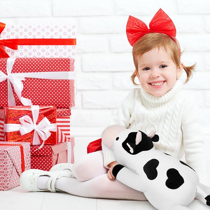 Cow Weighted Plush, 24" 4.2 lbs Weighted Stuffed Animals, Cute Cow Plush Toy Pillow Gifts for Kids and Adults