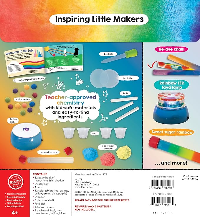 KLUTZ Jr. My STEAM Lab Color Science Kit, Medium