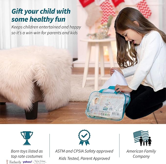 Born Toys Science Kits for Kids w/Kids Lab Coat for Ages 5-8, Includes Science Experiments for Kids, Science Toys, Kids Science Goggles, Kids Science Kits, Dress Up & Pretend Play or Kids Costume