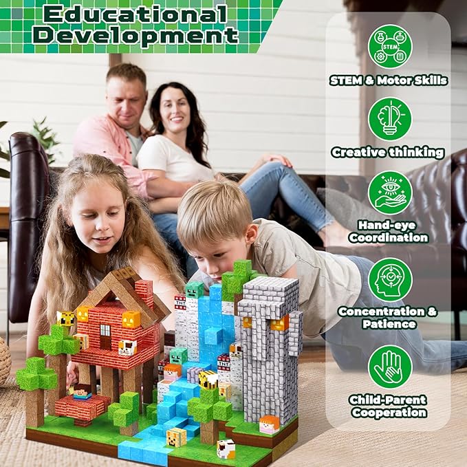 150PCS Magnetic Blocks - Magnetic Building Blocks Magnetic Cubes Stacking, STEM Montessori Sensory Toys for Toddlers Kids Boys Girls Ages 3-5 6-8 Holiday Easter Birthday Gifts