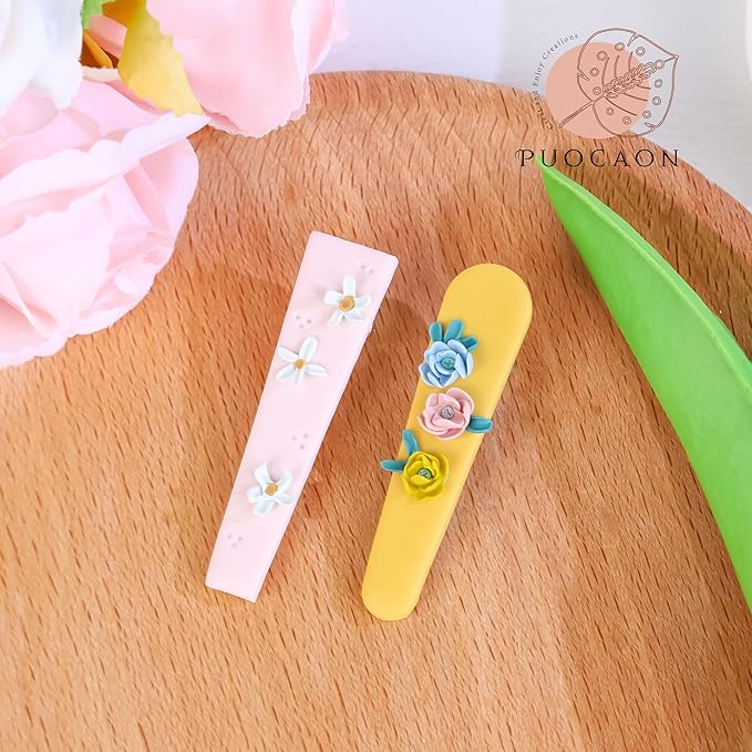 Puocaon Long Dangle Clay Cutters - 10 Pcs Clay Cutters for Polymer Clay Jewelry, Basic Oval Clay Cutters for Hair Clip Barrettes Making, 3D Print Rectangle Polymer Clay Earring Cutters