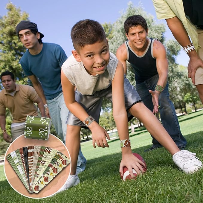 72PCS Football Slap Bracelets Wristband Football Party Favors, Football Birthday Rugby Match Party Supplies Kids Classroom Gifts, Sports Themed Bracelets for Kids and Adults, 12 Designs