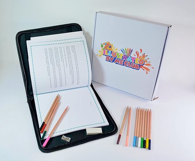 Illustrate Me- KidsTravel Activity Set Storybook-Bring The Story to Life with Your Creative Illustrations-Portable Art Set Kids 6-12- Drawing kit for Kids-Handy Zipped case-Kids Art-Drawing-Storybook