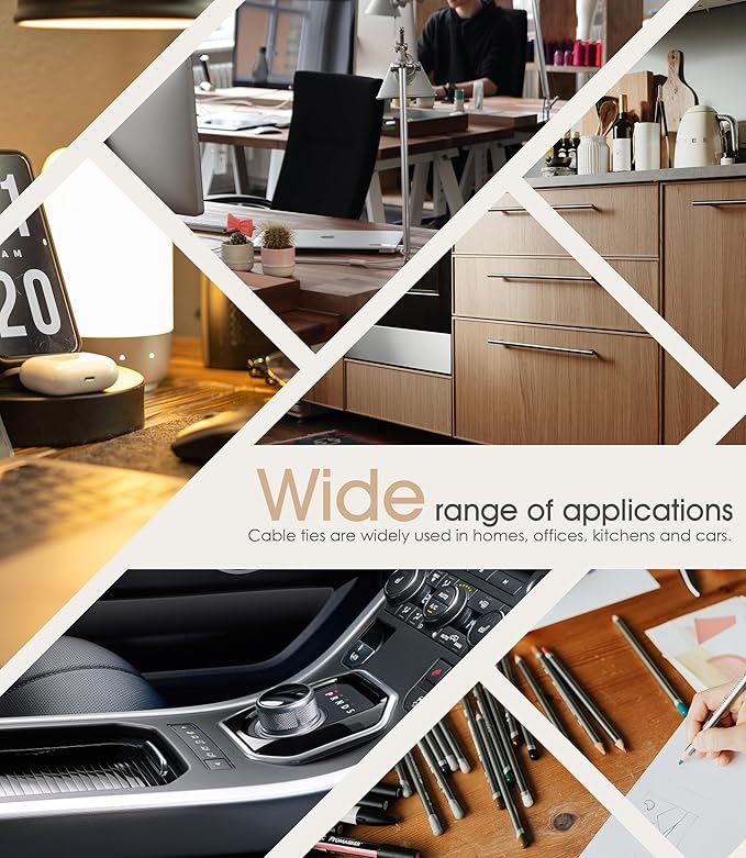 20Pcs Nearockle Reusable Cable Ties, Adjustable Silicone Cord Organizer Small Zip Ties for Charging Cords Earphone Computer Wire, Office Desk Cable Management Travel Accessories(Black)