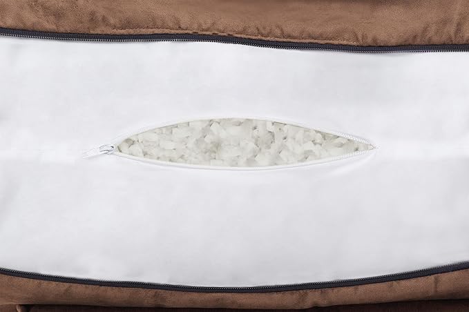 Husband Pillow Aspen Saddle Brown, Reading Pillow Bed Rest Chair, Two-Sided Reversible Fabric, Large Lounge Cushion Adult Backrest with Arms, Comfy Back Support for Sit Sitting Up, Wash/Remove Cover