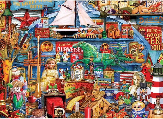 MasterPieces - 1000 Piece Jigsaw Puzzle, Antiques and Collectibles, Fun for Adults, Family, Kids, Non-Glare Finish, 19.25" x 26.75"
