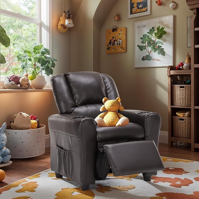 Candy Kids Reclining Chair Leather Recliner Sofa Toddler Youth Children Child Ages 1-6