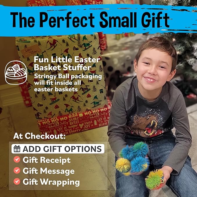 Fidget Toys - Original Soft & Stretchy Ball Bulk 20 Pack - Easter Basket Gifts for Boys & Girls All Ages - Sensory Balls Monkey Stringy Ball 90s Toys - Sensory Toy Gift Fidgets for Kids - Kooosh Balls