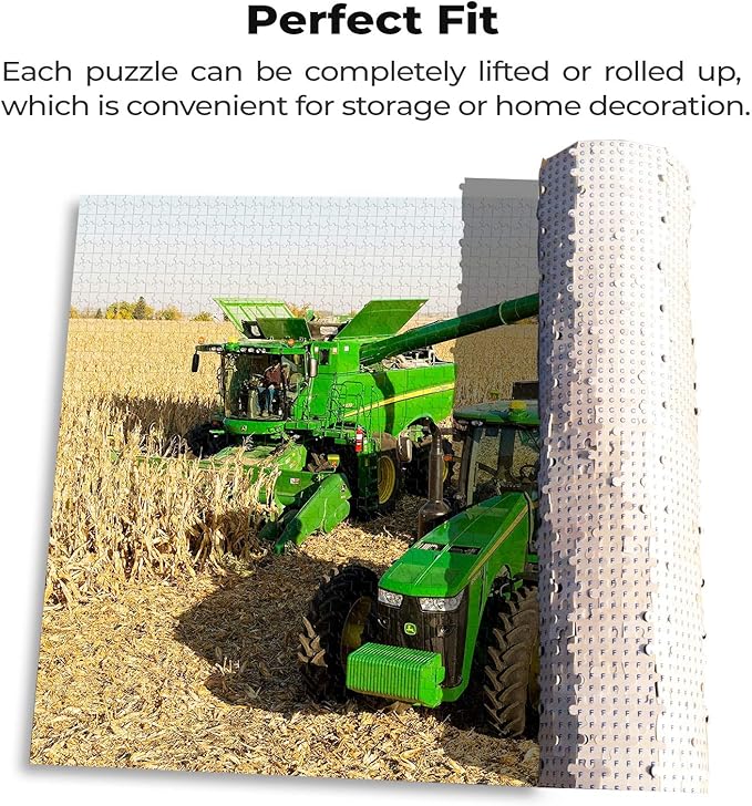 Puzzles for Adults Jigsaw Puzzles 1000 Pieces for Adults Kids– Tractor Collecting Wheat Wooden Puzzle Jigsaw Puzzle Artwork Intellective Educational Toys Gifts(29.5x19.7 Inches)