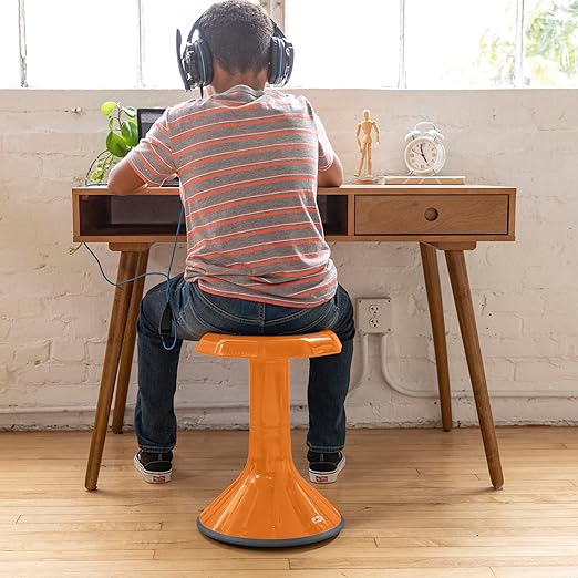 ECR4Kids ACE Active Core Engagement Wobble Stool, 18-Inch Seat Height, Flexible Seating, Orange