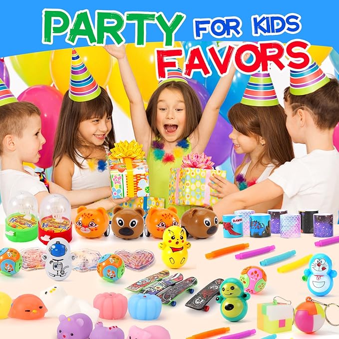 70 Pcs Party Favors for Kids 3-5 4-8 8-12 Treasure Chest Carnival Prizes Box Toys for Classroom, Pinata Filler Goodie Bag Stuffers for Birthday Party, Bulk Small Fidget Toys Pack for Boys Girls